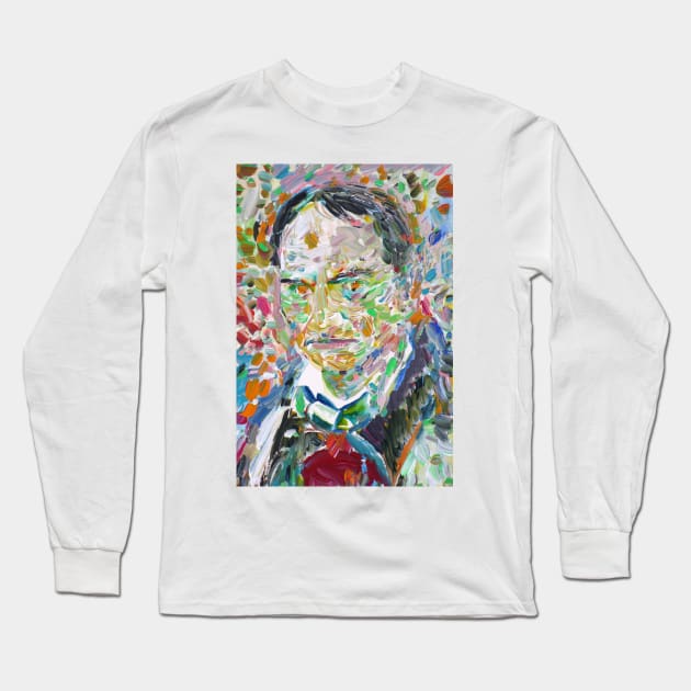 CHARLES BAUDELAIRE acrylic portrait Long Sleeve T-Shirt by lautir